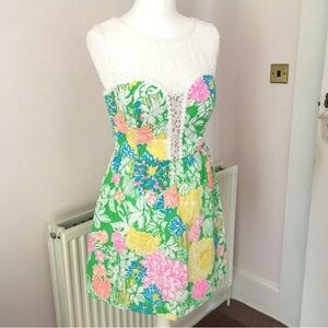 NEW Lilly Pulitzer Raegan Dress Hibiscus Stroll